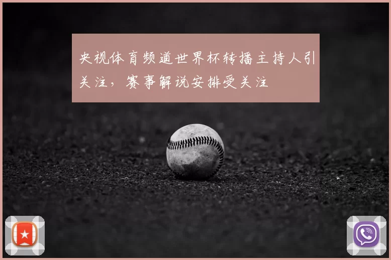 央视体育频道世界杯转播主持人引关注,赛事解说安排受关注