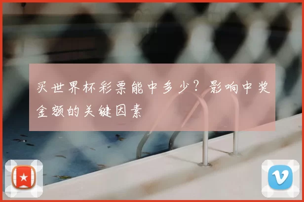 买世界杯彩票能中多少？影响中奖金额的关键因素